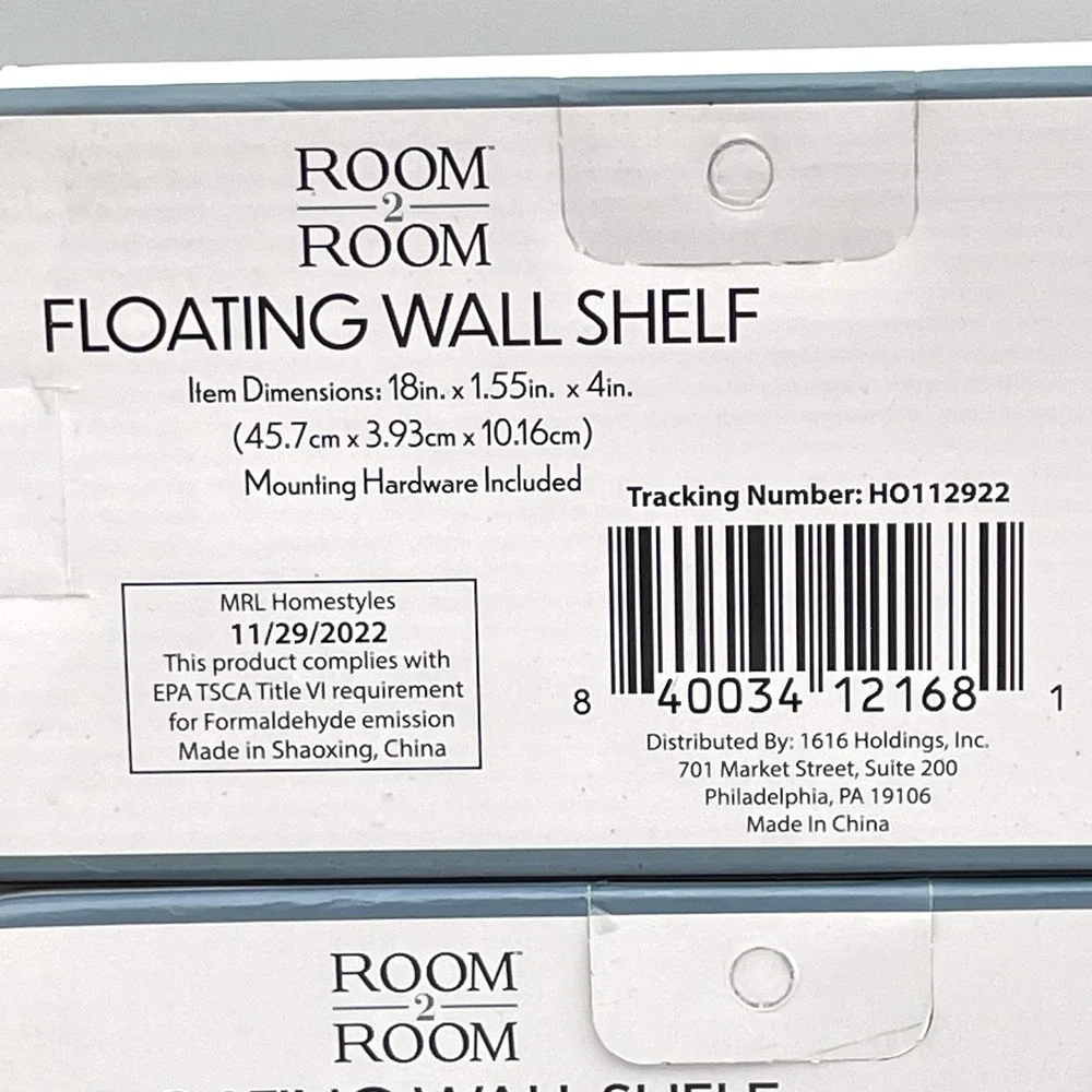 NEW Set Of 2 Floating Wall Shelf 18